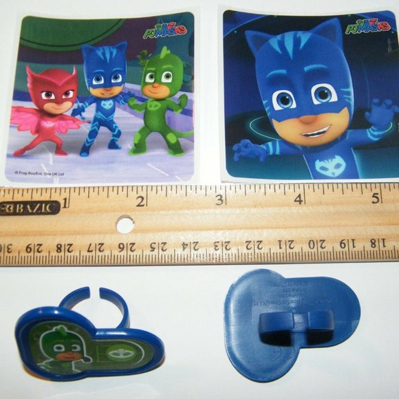 PJ Masks Party Favors 14 Set with 10 Fun Figures, 2 PJ Stickers, 2 PJ Rings - Picture 5 of 6